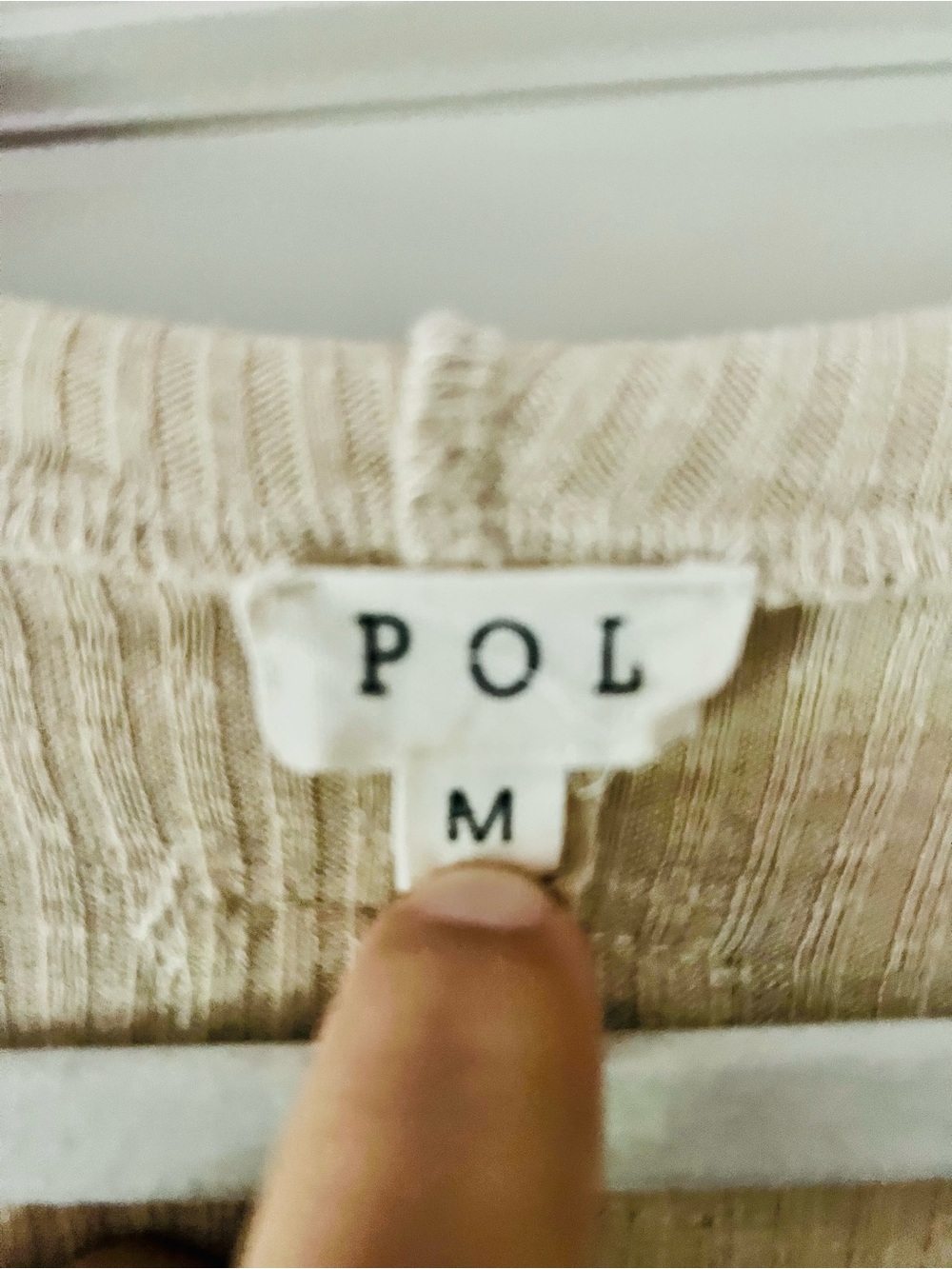 POL Cream Knit Top with Subtle Rib Texture - Picture 4 of 4